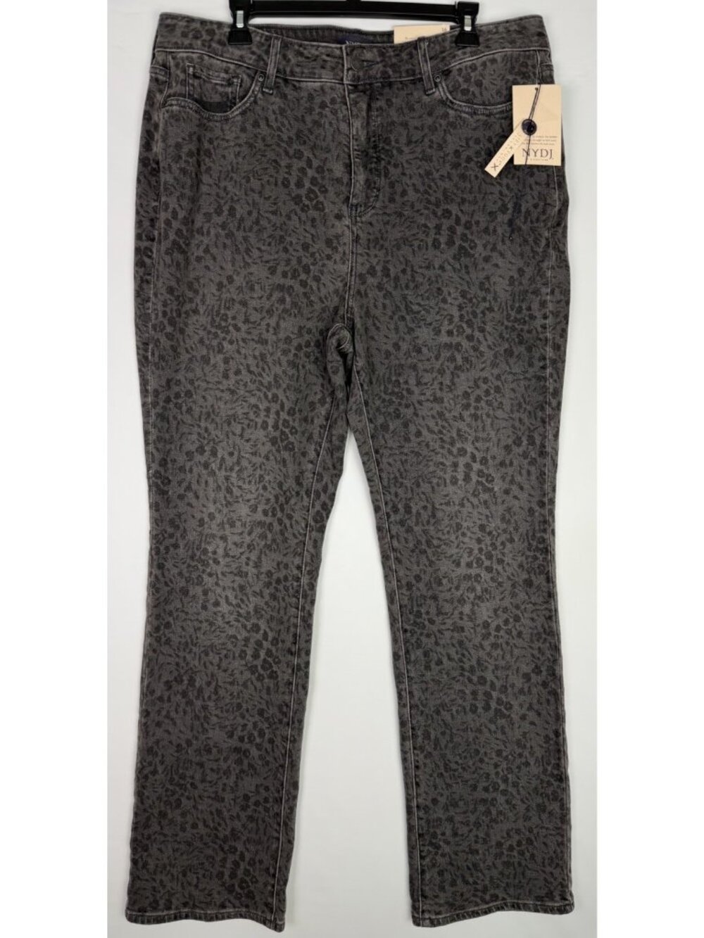 NYDJ Size 16 Marilyn High-Rise Grey Daniela Ditsy Straight Leg Jean Women's